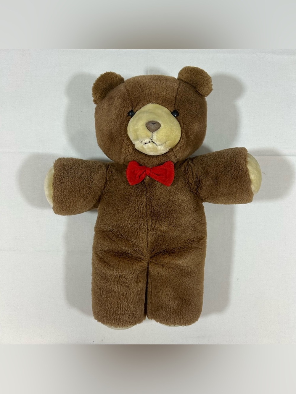 Vintage Brown GERBER TLC Tender Loving Care 20" Plush Teddy Bear w/ RED Bow Tie